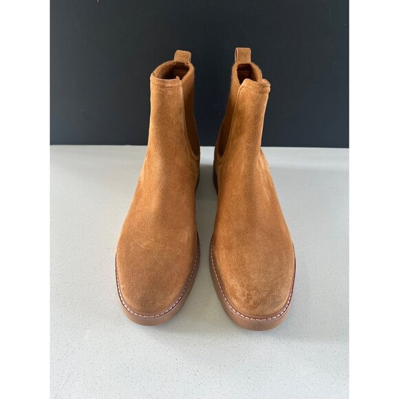 Vince Rue women's Chelsea Tan suede Ankle Boots 6.5 - Picture 4 of 11